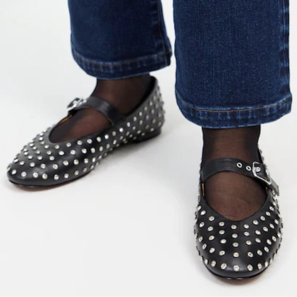 Madewell Black Studded Mary Jane Flats - Picture 4 of 11